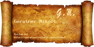 Gerstner Mikolt névjegykártya